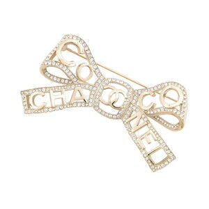 Chanel Brooch Ribbon Coco Mark Rhinestone B20 P AB4804 CHANEL BROACH